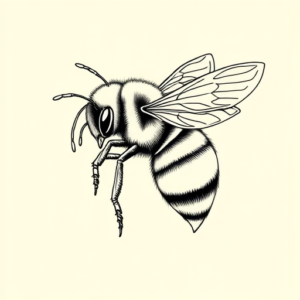 Linework Bumblebee Tattoo