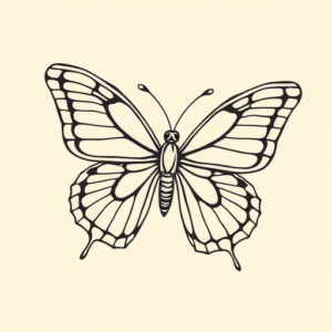Linework Butterfly Tattoo