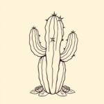 Linework Cactus Tattoo