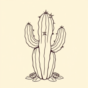 Linework Cactus Tattoo