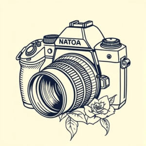 Linework Camera Tattoo