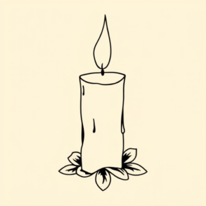 Linework Candle Tattoo