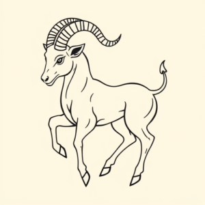 Linework Capricorn Tattoo