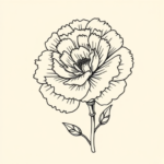 Linework Carnation Tattoo