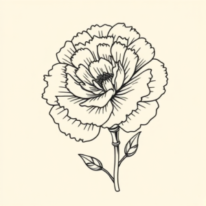 Linework Carnation Tattoo