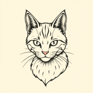 Linework Cat Tattoo