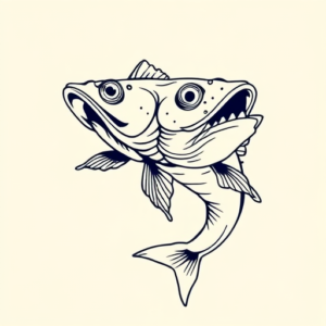 Linework Catfish Tattoo