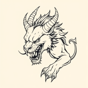 Linework Cerberus Tattoo