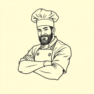 Linework Chef Tattoo