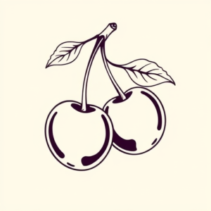 Linework Cherry Tattoo