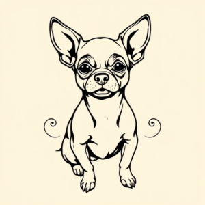 Linework Chihuahua Tattoo
