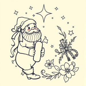 Linework Christmas Tattoo