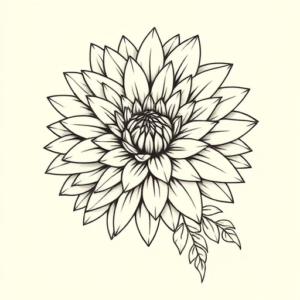 Linework Chrysanthemum Tattoo