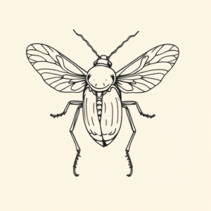 Linework Cicada Tattoo