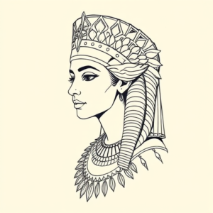 Linework Cleopatra Tattoo