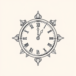 Linework Clock Tattoo