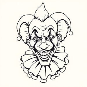Linework Clown Tattoo