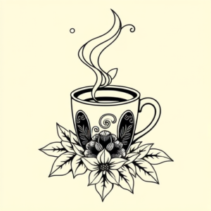 Linework Coffee Tattoo