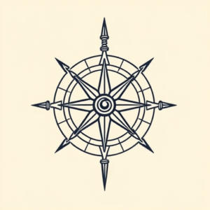 Linework Compass Tattoo