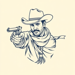 Linework Cowboy Tattoo