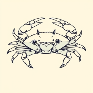 Linework Crab Tattoo