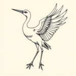 Linework Crane Tattoo