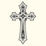 Linework Cross Tattoo