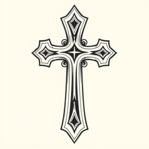 Linework Cross Tattoo