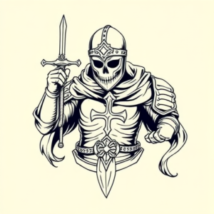 Linework Crusader Tattoo