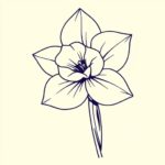 Linework Daffodil Tattoo