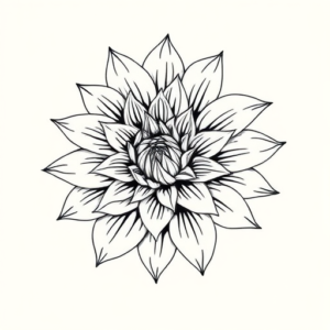 Linework Dahlia Tattoo
