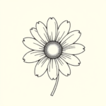 Linework Daisy Tattoo
