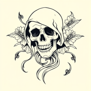 Linework Death Tattoo