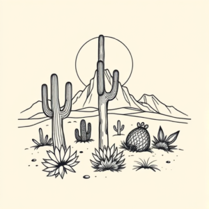 Linework Desert Tattoo
