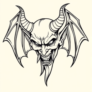 Linework Devil Tattoo
