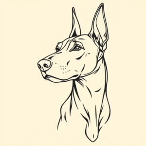Linework Doberman Tattoo