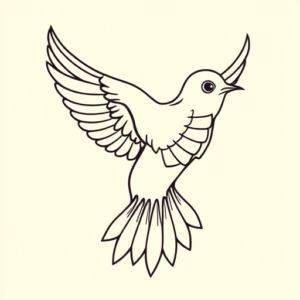 Linework Dove Tattoo