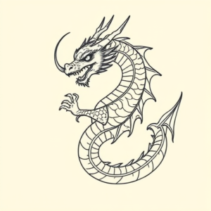 Linework Dragon Tattoo