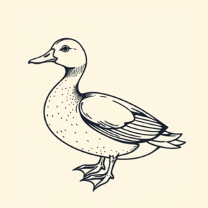 Linework Duck Tattoo