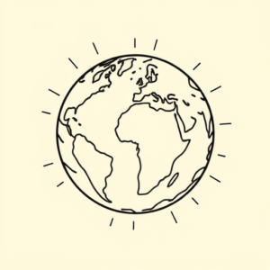 Linework Earth Tattoo