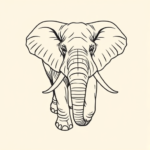 Linework Elephant Tattoo