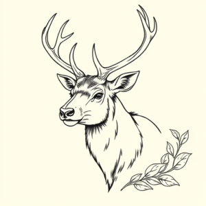 Linework Elk Tattoo