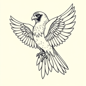 Linework Falcon Tattoo