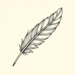 Linework Feather Tattoo