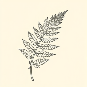 Linework Fern Tattoo