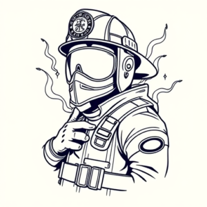 Linework Firefighter Tattoo