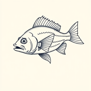Linework Fish Tattoo