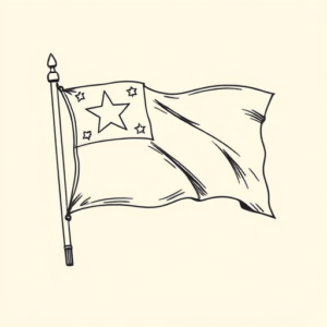 Linework Flag Tattoo