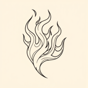 Linework Flame Tattoo