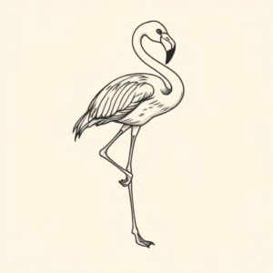 Linework Flamingo Tattoo